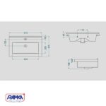 ابعاد روکابینتی گلسار مدل فلورا