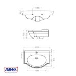 ابعاد روکابینتی گلسار مدل نانسی 60