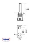 ابعاد شیر روشویی توکار kwc مدل آوا تیپ 1