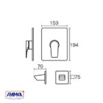 ابعاد شیر توالت توکار kwc مدل ورونا