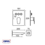 ابعاد شیر حمام توکار kwc مدل ورونا تیپ 4